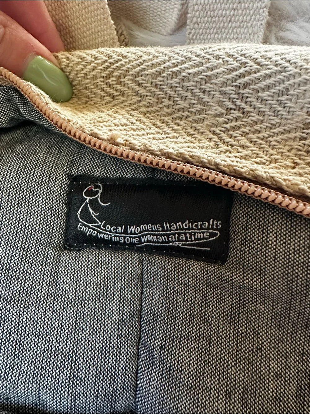 Neutral Beige Textured Laptop Backpack for Women (handmade)